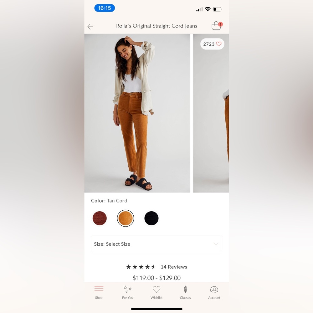 Rolla’s Straight Leg Corduroy Jeans